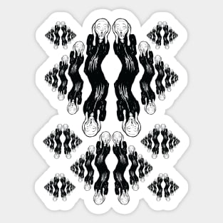 The Scream Black Diamond Argyle Like Intradimensional Pattern Sticker